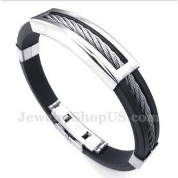 Heren Titanium Rubberen Kabelarmband
