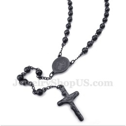 Titanium Zwarte Jezus Ketting Voor Heren