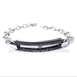 Heren Titanium Zwarte Armband Voor Koppels