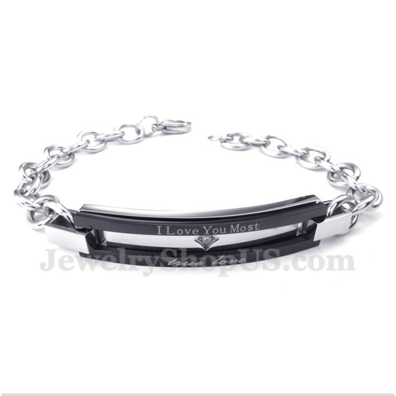 Heren Titanium Zwarte Armband Voor Koppels Heren Titanium Zwarte Armband Voor Koppels