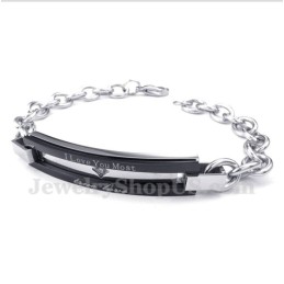 Heren Titanium Zwarte Armband Voor Koppels