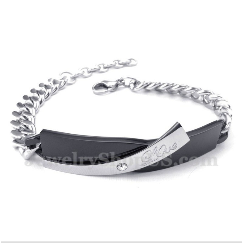 Heren Titanium Zwarte Heren Koppel Armband Heren Titanium Zwarte Heren Koppel Armband