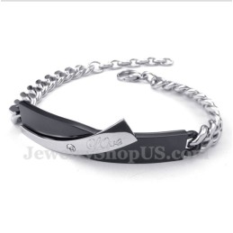 Heren Titanium Zwarte Heren Koppel Armband
