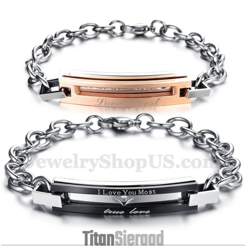 Heren Titanium Koppelarmband
