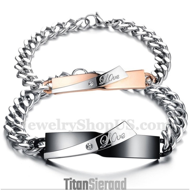 Heren Titanium Koppelarmband