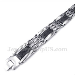 Heren Titanium Griekse Meanderpatroon Armband