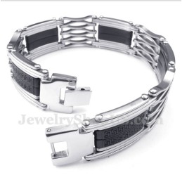 Heren Titanium Griekse Meanderpatroon Armband