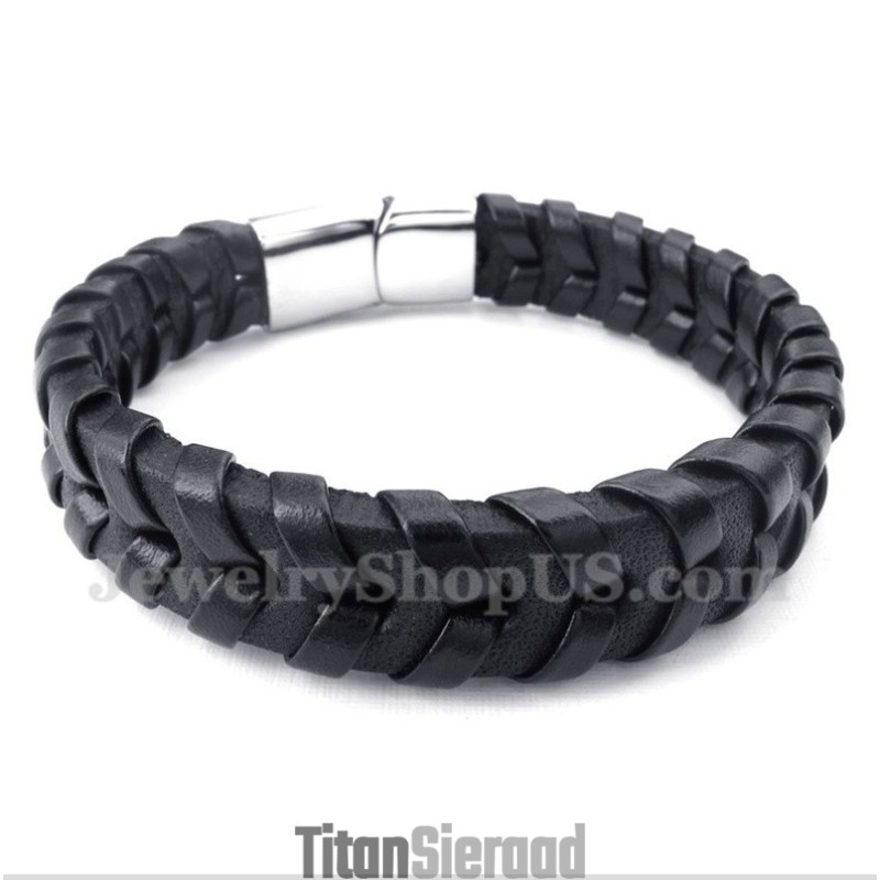 Heren Leren Titanium Armband Heren Leren Titanium Armband
