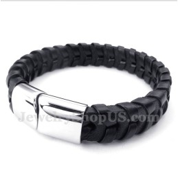 Heren Leren Titanium Armband