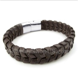 Heren Leren Titanium Armband