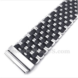 Heren Leren Titanium Armband