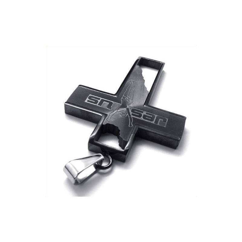 Jezus Kruis Titanium Hanger (Zwart) Jezus Kruis Titanium Hanger (Zwart)