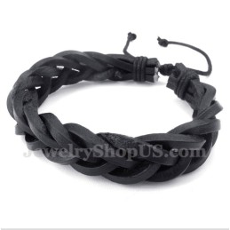 Heren Leren Titanium Armband