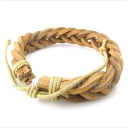 Heren Leren Titanium Armband