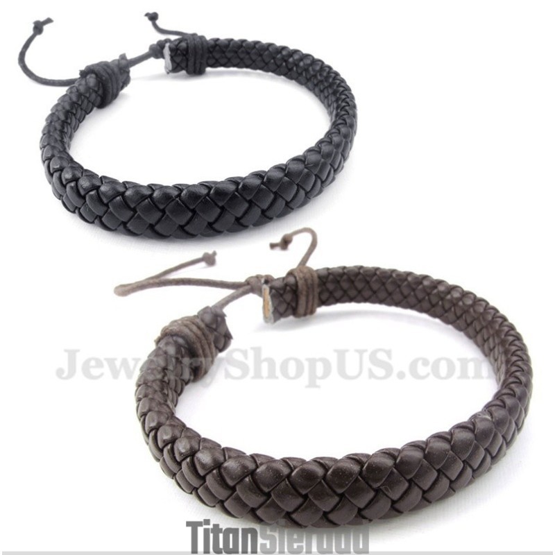 Heren Leren Titanium Armband Heren Leren Titanium Armband