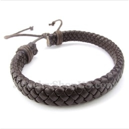Heren Leren Titanium Armband
