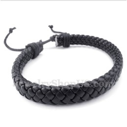 Heren Leren Titanium Armband