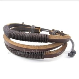 Heren Leren Titanium Armband