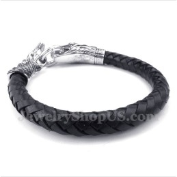 Heren Leren Titanium Armband