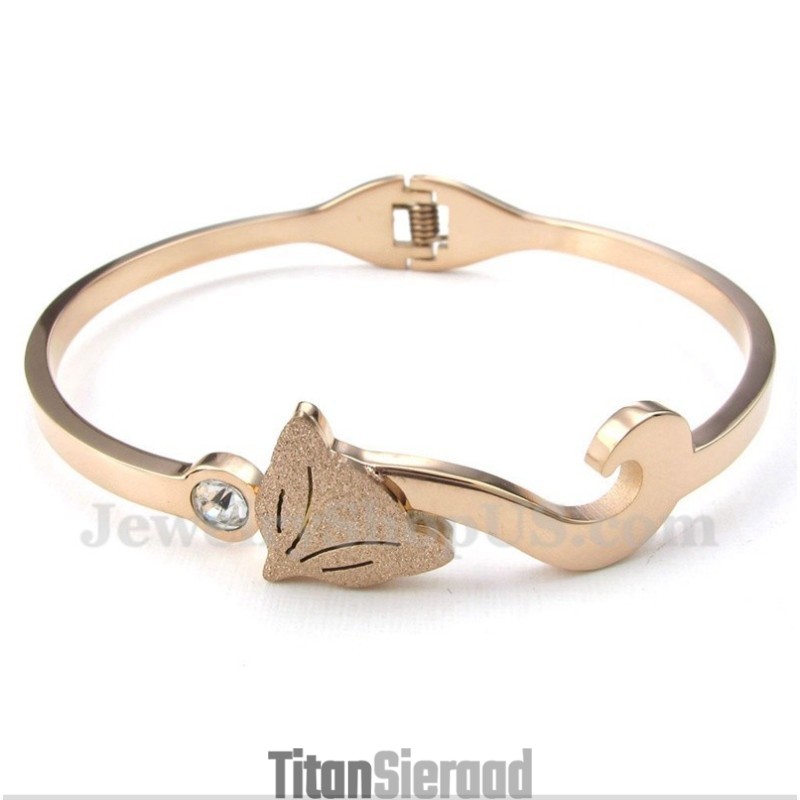 Heren Titanium Roségouden Vosarmband