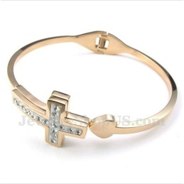 Heren Titanium Roségouden Kruisarmband