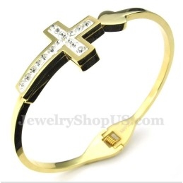 Titanium Gouden Kruisarmband Voor Heren