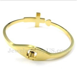 Titanium Gouden Kruisarmband Voor Heren