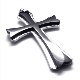 Nieuwe Stijl Kruis Titanium Hanger (Zwart)