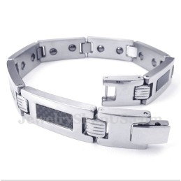 Heren Titanium Koolstofvezel Magneet Armband