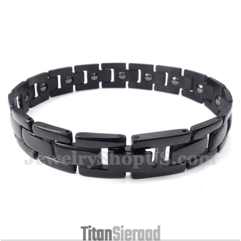 Heren Titanium Magneet Zwarte Armband