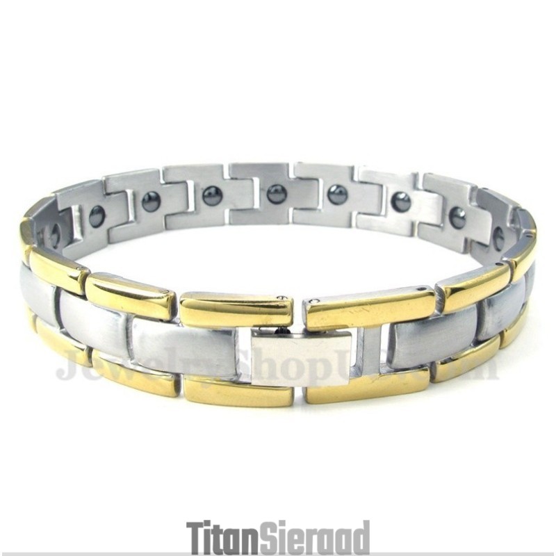 Heren Titanium Magneet Gouden Armband