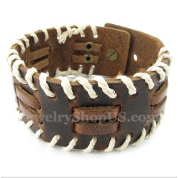 Heren Leren Titanium Armband