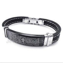 Titanium Bijbelvers Rubberen Armband Voor Heren