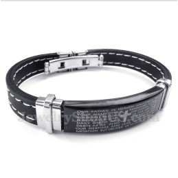 Titanium Bijbelvers Rubberen Armband Voor Heren