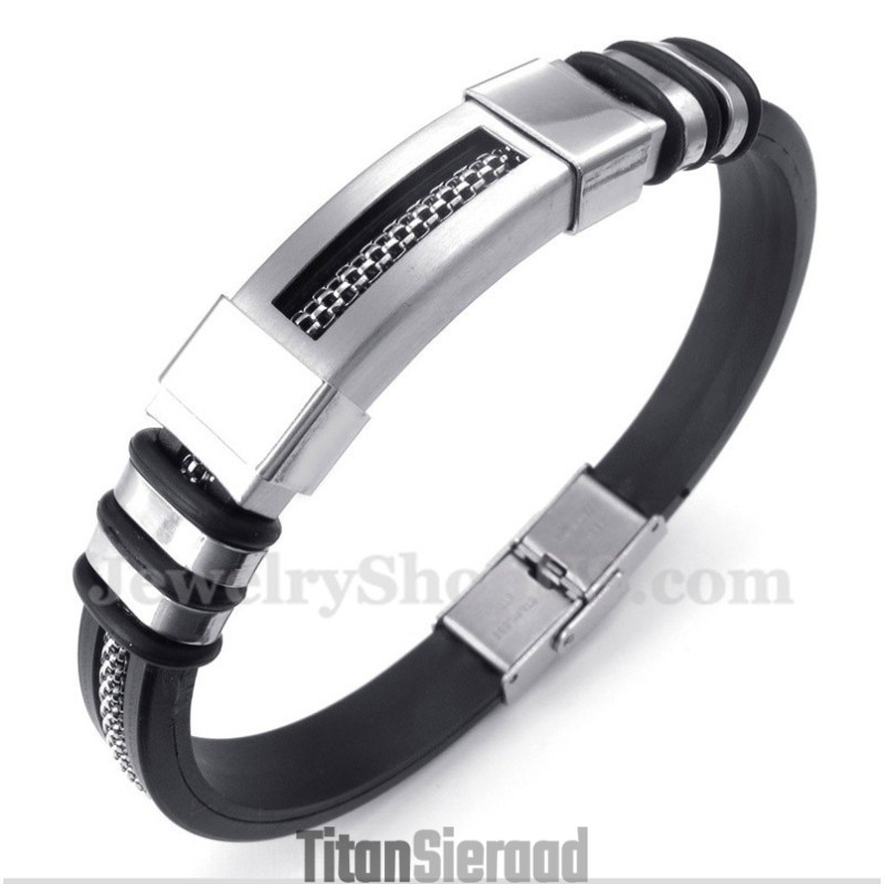 Heren Titanium Rubberen Armband Heren Titanium Rubberen Armband