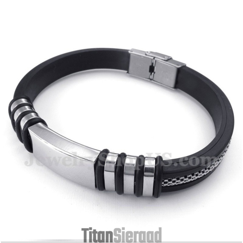 Heren Rubberen Titanium Armband