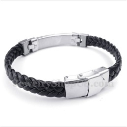 Heren Titanium Leren Armband