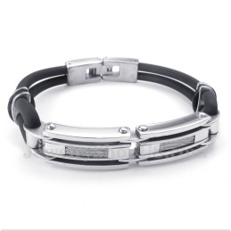 Heren Titanium Rubberen Kabelarmband
