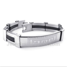 Herenarmband Van Titaniumrubber Met Grieks Meanderpatroon