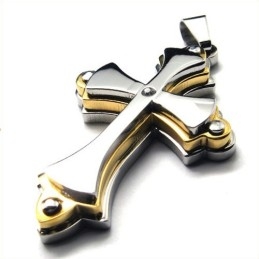Er Lagen Kruis Titanium Hanger (Goud)