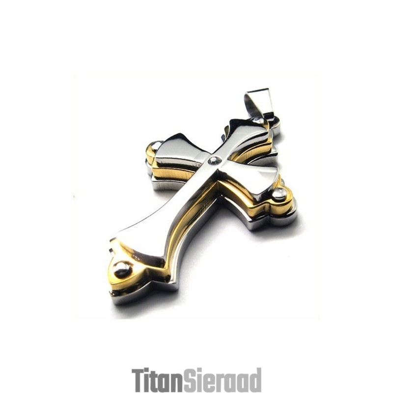 Er Lagen Kruis Titanium Hanger (Goud) Er Lagen Kruis Titanium Hanger (Goud)