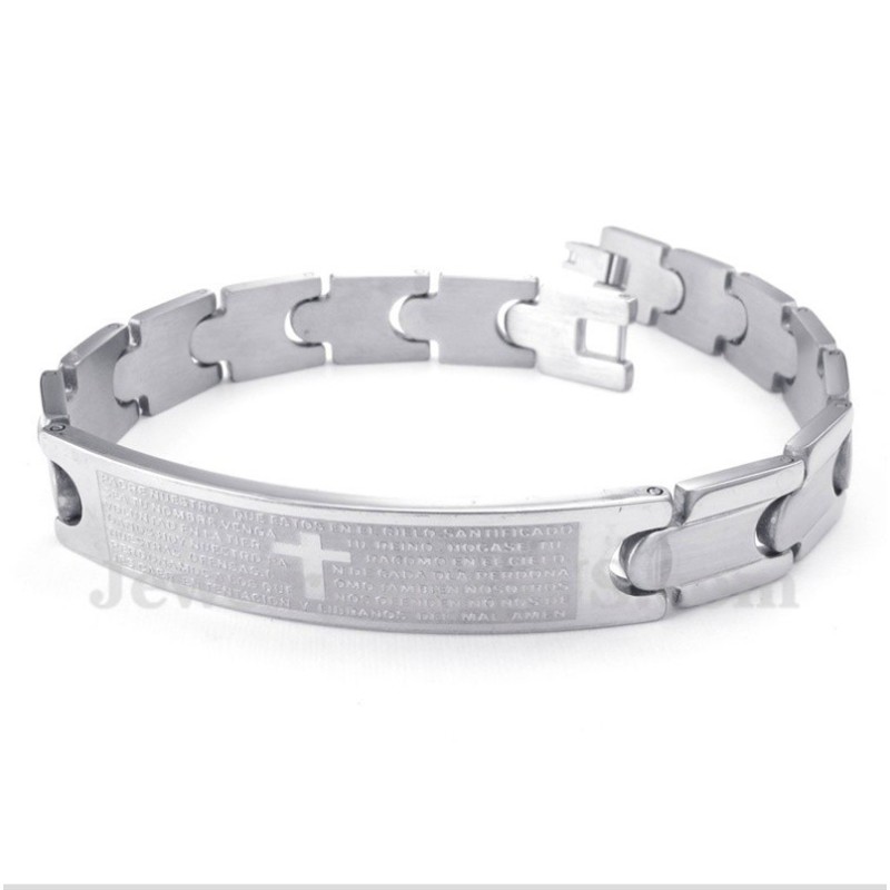 Heren Titanium Spaanse Bijbelvers Armband