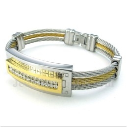 Heren Titanium Griekse Meanderpatroon Kabelarmband