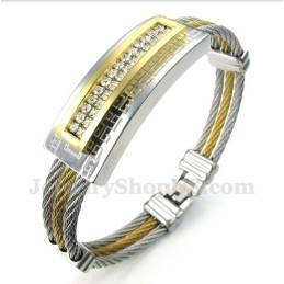 Heren Titanium Griekse Meanderpatroon Kabelarmband