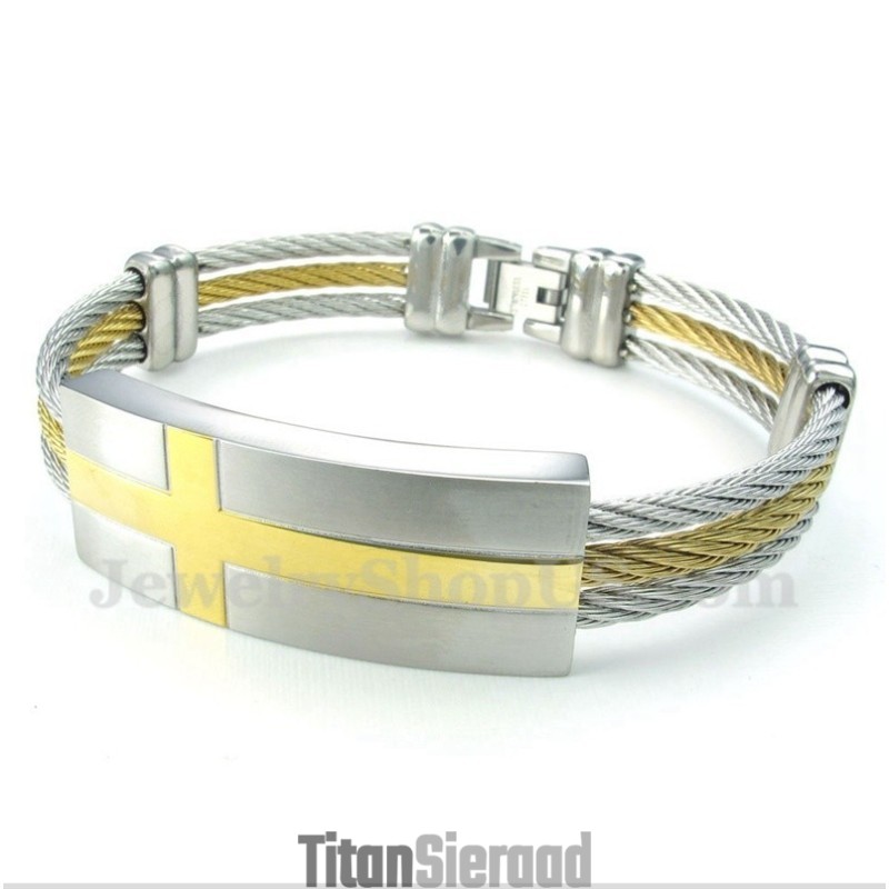 Titanium Cross Cable Armband Voor Heren Titanium Cross Cable Armband Voor Heren