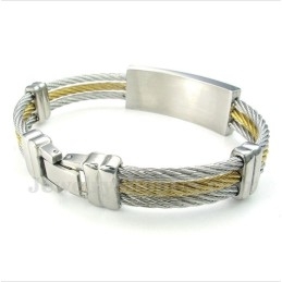 Titanium Cross Cable Armband Voor Heren