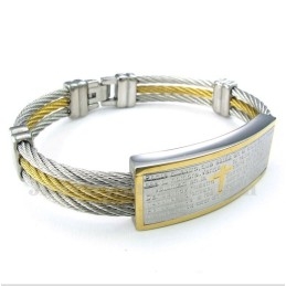 Titanium Kabelarmband Met Bijbelvers Voor Heren