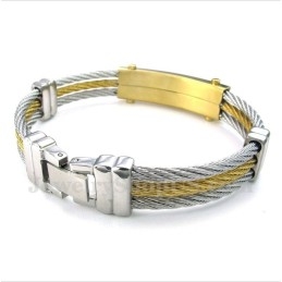 Heren Titanium Diamant Kabel Armband