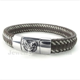 Heren Titanium Aries Leren Kabelarmband
