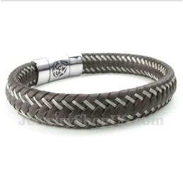 Heren Titanium Aries Leren Kabelarmband